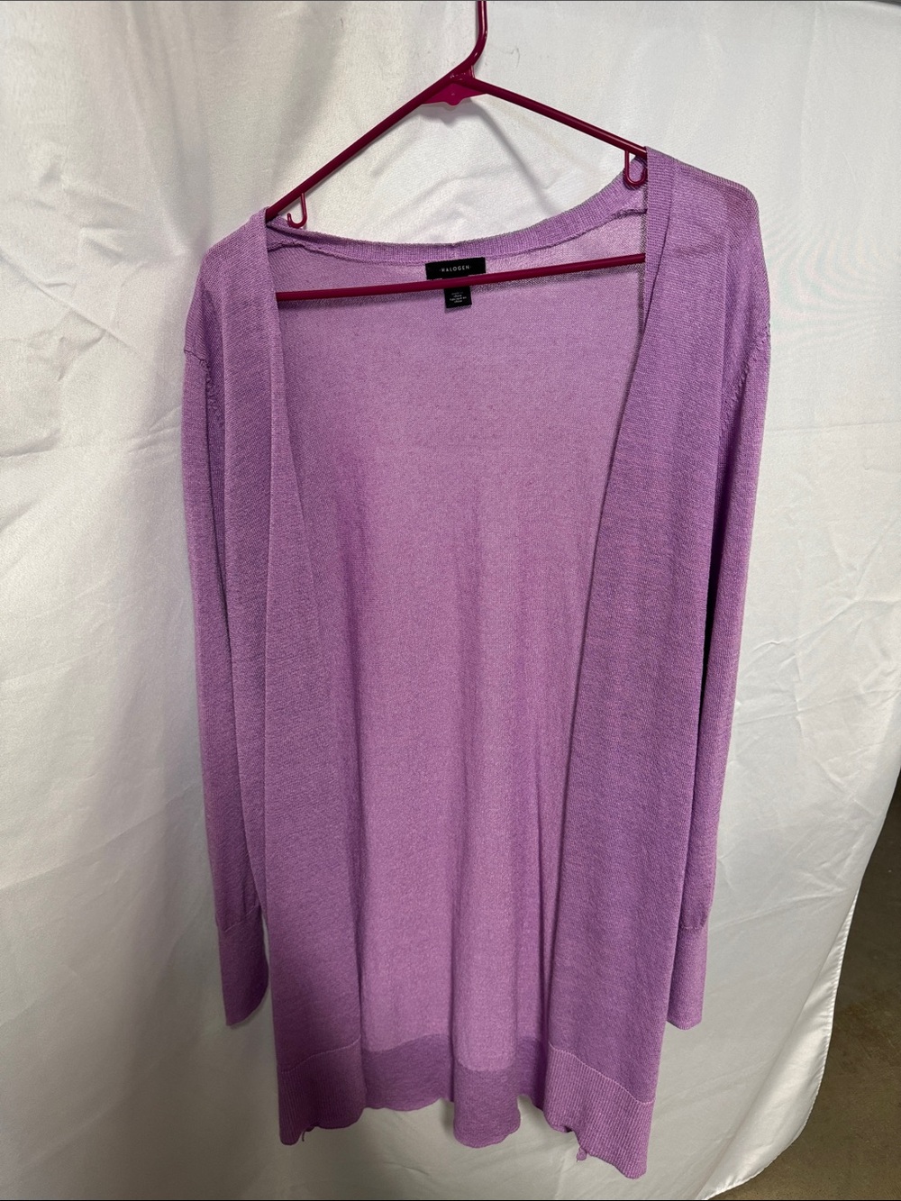 Halogen Open-Front Lightweight Cardigan - Lavender